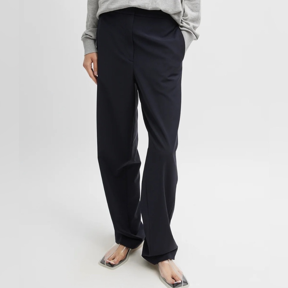 Tibi tropical wool jules trouser navy size 6